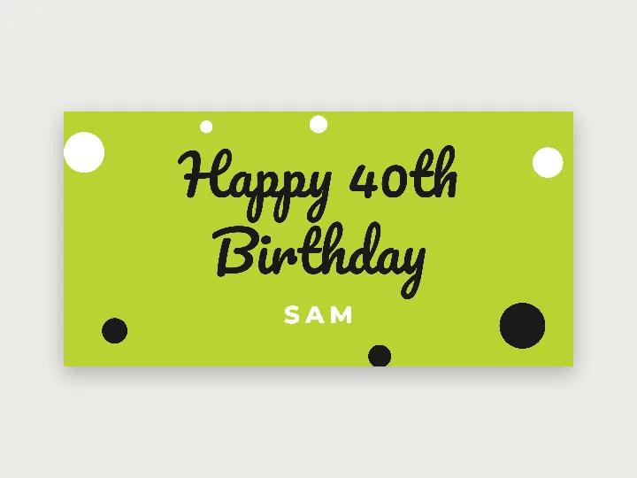 Vinyl banner template: happy birthday