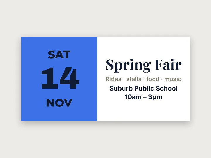 Vinyl banner template: community event