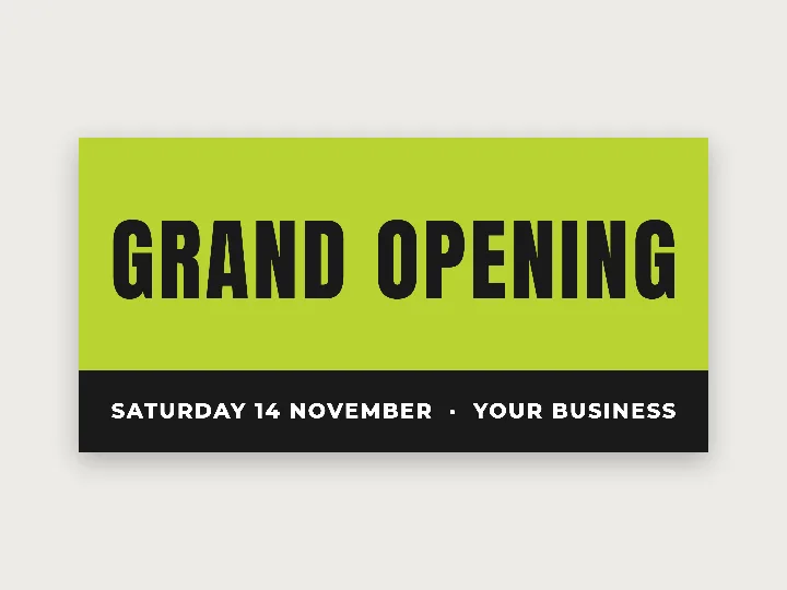 Vinyl banners template: grand opening