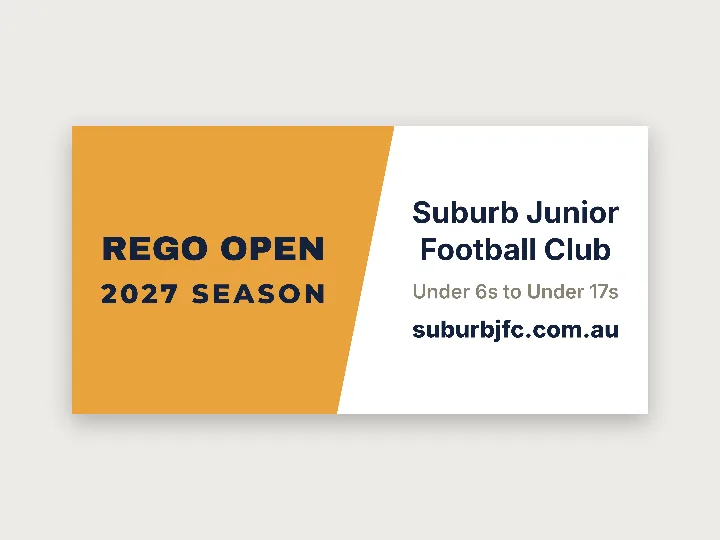 Vinyl banner template: club registrations