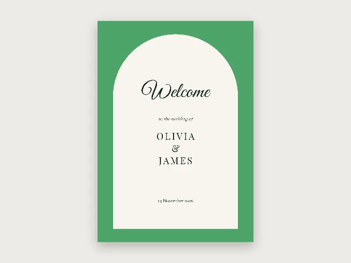 Wedding welcome signs template: arch