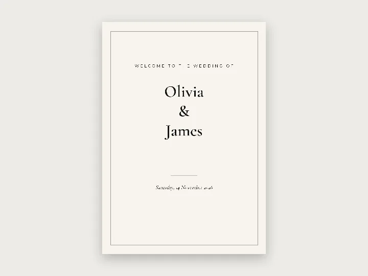 Wedding welcome signs template: classic serif