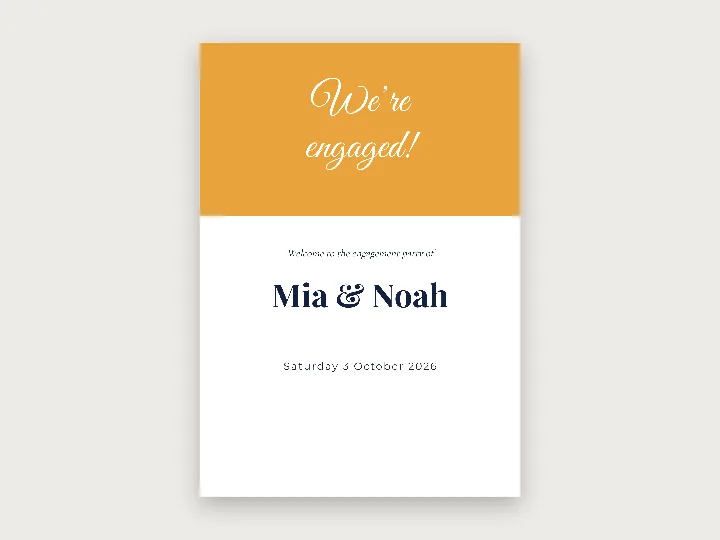 Welcome sign template: engagement party
