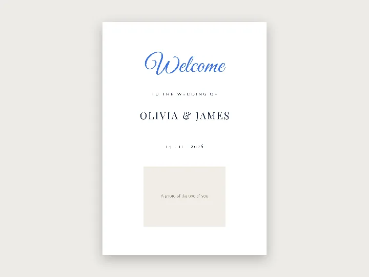 Wedding welcome signs template: script names