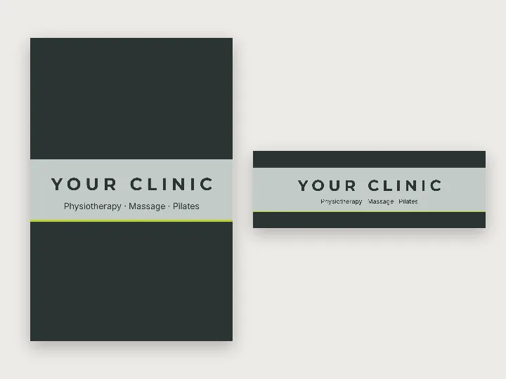Window decal template: frosted privacy band with name