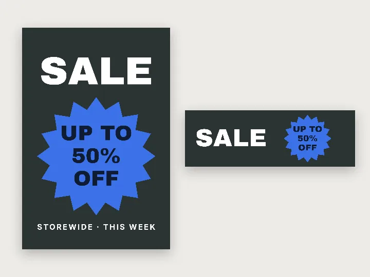 Window decal template: sale