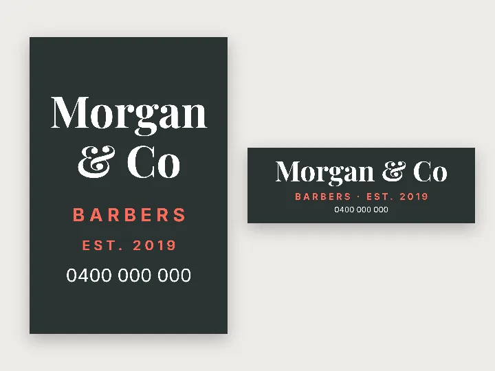 Window and glass decals template: shop name and what you do